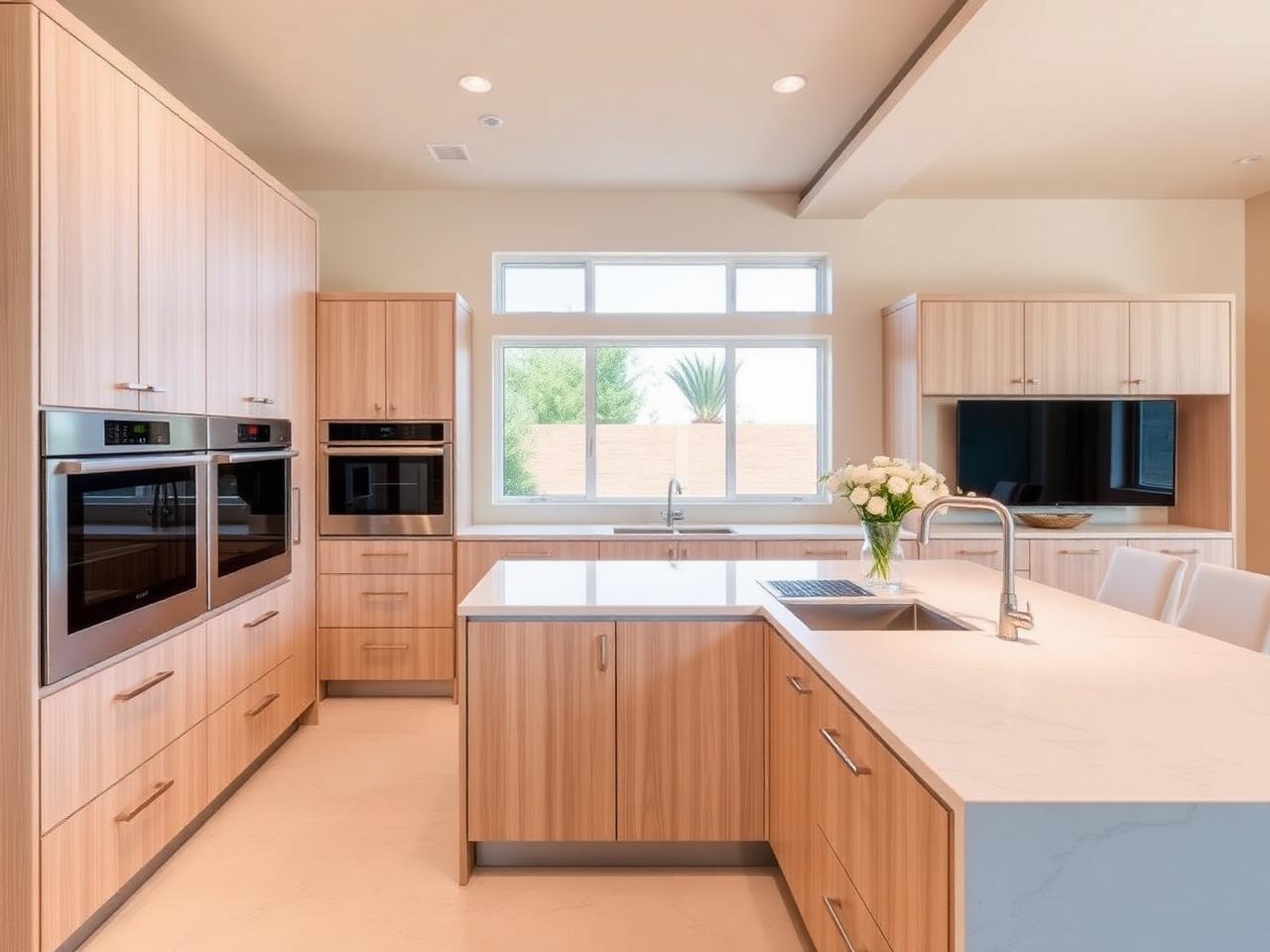 Cocina abierta en roble